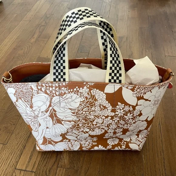 Clare V x mother Floral Brown Tote Bag NWT retail $495 - Picture 1 of 8
